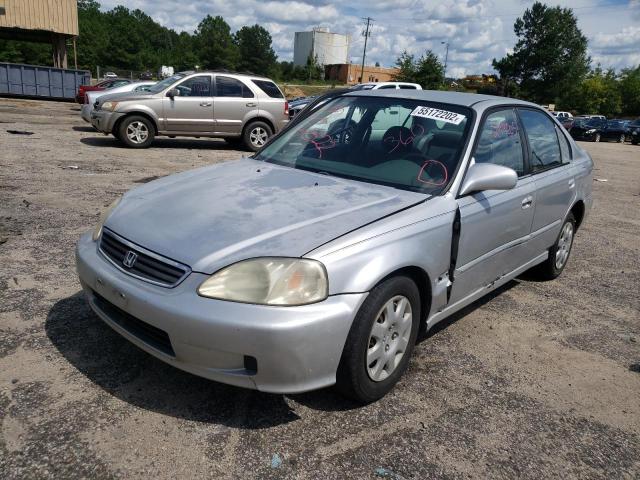 2HGEJ6520XH501008 - 1999 HONDA CIVIC DX SILVER photo 2