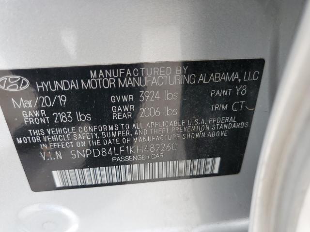 5NPD84LF1KH482260 - 2019 HYUNDAI ELANTRA SEL  photo 10