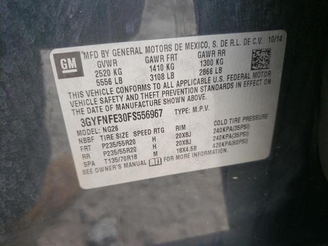 3GYFNFE30FS556967 - 2015 CADILLAC SRX PERFOR 黑色 照片 10