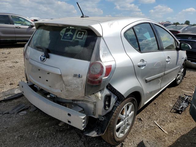 JTDKDTB37D1031462 - 2013 TOYOTA PRIUS C SILVER photo 4