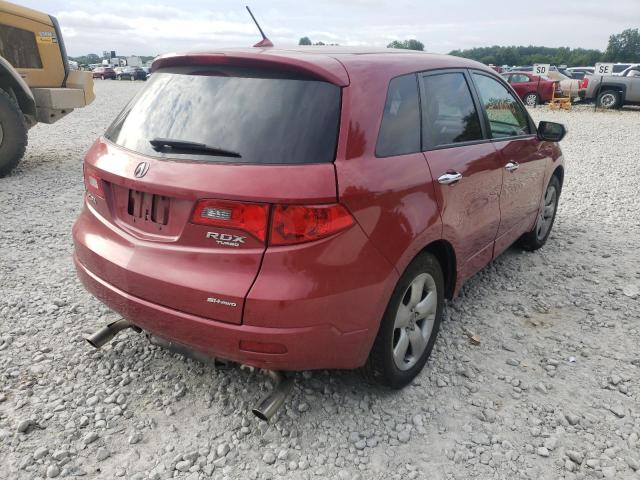 5J8TB18537A025025 - 2007 ACURA RDX TECHNO RED photo 4