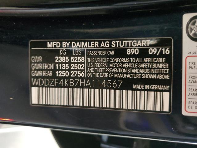 WDDZF4KB7HA114567 - 2017 MERCEDES-BENZ E 300 4MAT BLUE photo 10