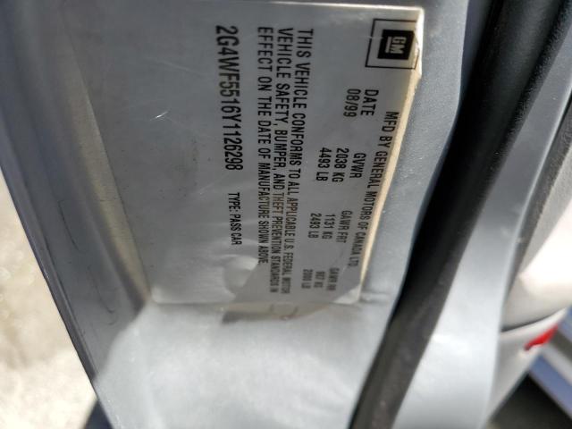 2G4WF5516Y1126298 - 2000 BUICK REGAL GS Күміс фото 10