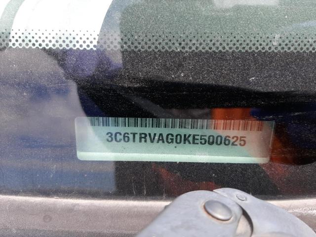 3C6TRVAG0KE500625 - 2019 RAM PROMASTER WHITE photo 10