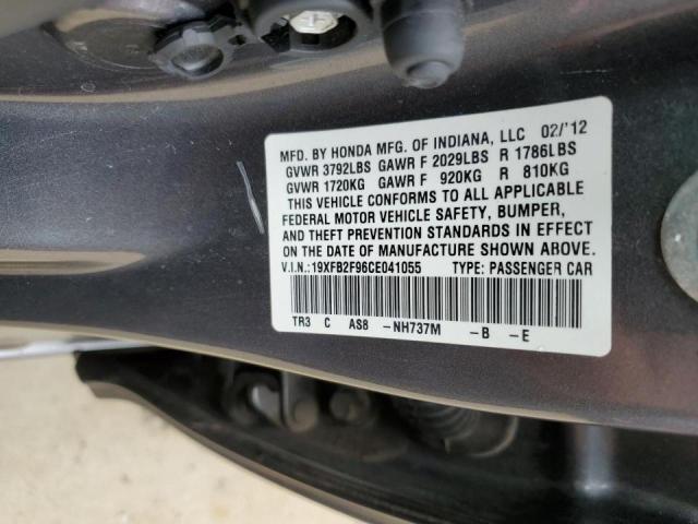 19XFB2F96CE041055 - 2012 HONDA CIVIC EXL Boz foto 10