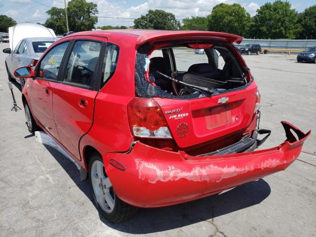 KL1TD66667B769365 - 2007 CHEVROLET AVEO BASE RED photo 3