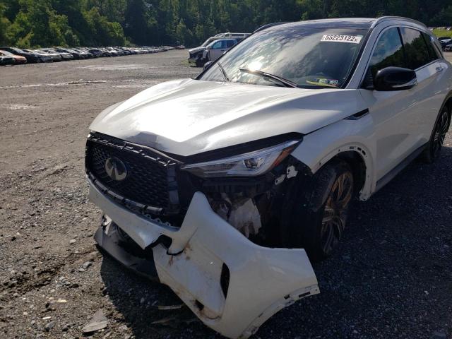 3PCAJ5BB3MF118855 - 2021 INFINITI QX50 LUXE WHITE photo 9