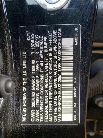 SHHFK7H45JU212057 - 2018 HONDA CIVIC SPORT  Foto 10