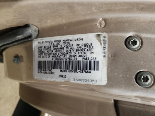 4T1BG22K7VU752174 - 1997 TOYOTA CAMRY CE TAN photo 10