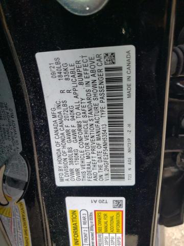 2HGFE2F54NH535413 - 2022 HONDA CIVIC SPOR BLACK photo 10