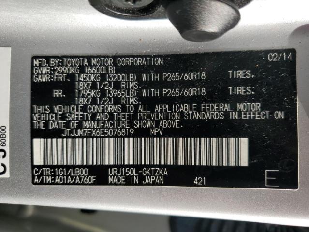 JTJJM7FX6E5076819 - 2014 LEXUS GX 460 PRE SILVER photo 10