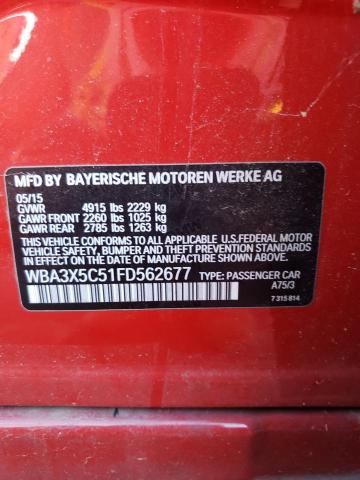 WBA3X5C51FD562677 - 2015 BMW 328 XIGT RED photo 10