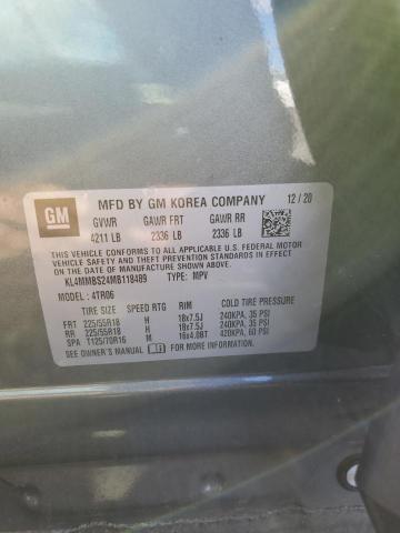 KL4MMBS24MB118489 - 2021 BUICK ENCORE GX GRAY photo 10