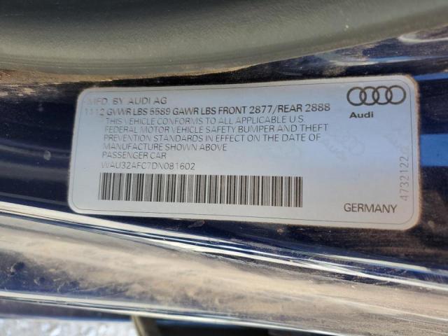 WAU32AFC7DN081602 - 2013 AUDI S7 PRESTIG BLUE photo 10