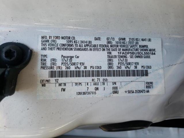 1FADP5BU5DL550184 - 2013 FORD C-MAX SEL WHITE photo 10