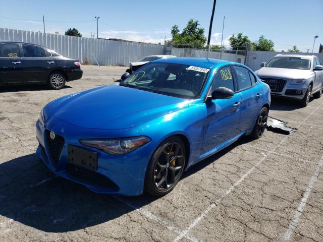 ZARFAMANXK7621965 - 2019 ALFA ROMEO GIULIA BLUE photo 2