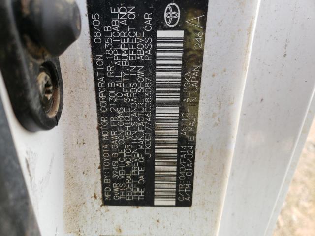 JTKDE177460083087 - 2006 TOYOTA SCION TC 白色 照片 10