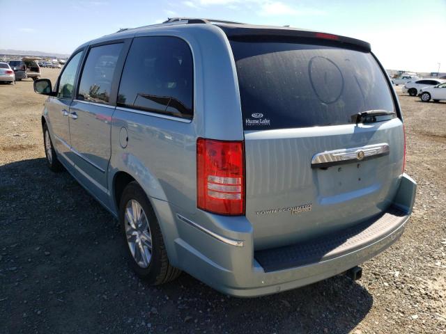 2A8HR64X18R133833 - 2008 CHRYSLER TOWN & COU BLUE photo 3