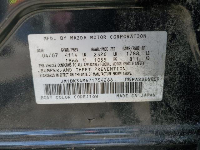 JM1BK34M671754266 - 2007 MAZDA SPEED 3 BLUE photo 10