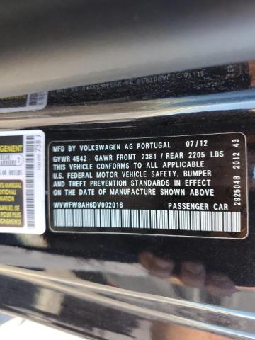 WVWFW8AH6DV002016 - 2013 VOLKSWAGEN EOS LUX 黑色 照片 10