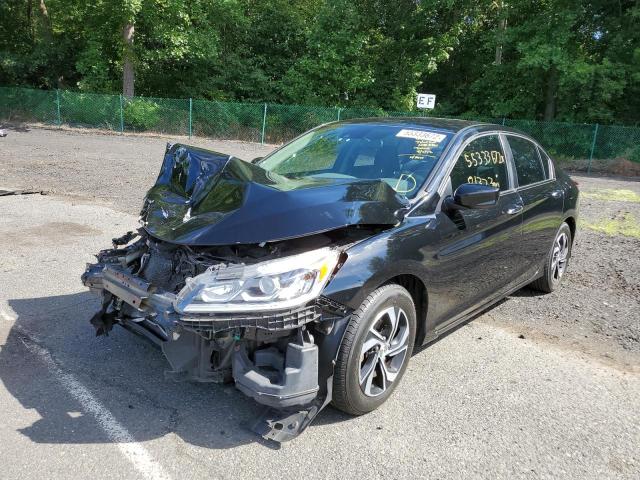 1HGCR2F43GA006633 - 2016 HONDA ACCORD LX BLACK photo 2