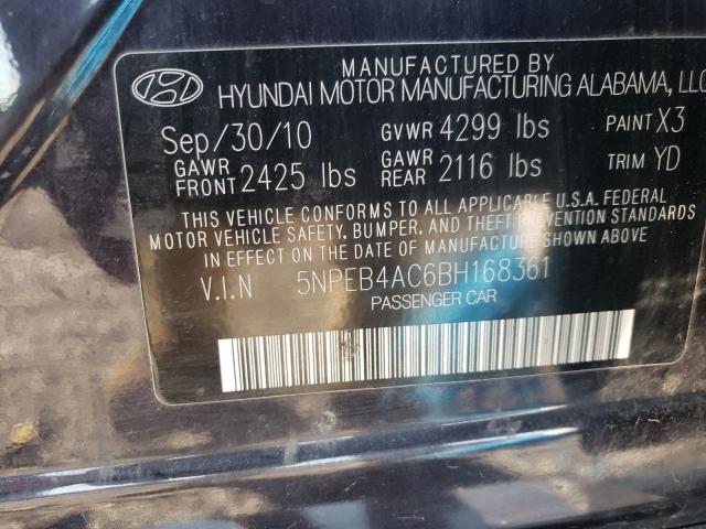 5NPEB4AC6BH168361 - 2011 HYUNDAI SONATA GLS  photo 10