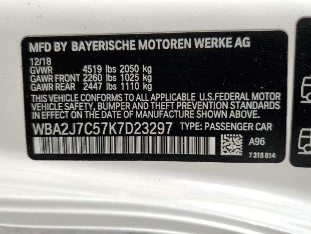 WBA2J7C57K7D23297 - 2019 BMW M240XI WHITE photo 10