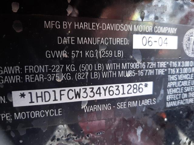 1HD1FCW334Y631286 - 2004 HARLEY-DAVIDSON FLHTCUI  照片 10