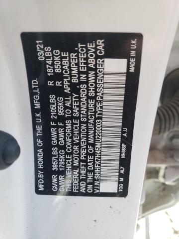 SHHFK7H45MU220003 - 2021 HONDA CIVIC SPORT  Foto 10