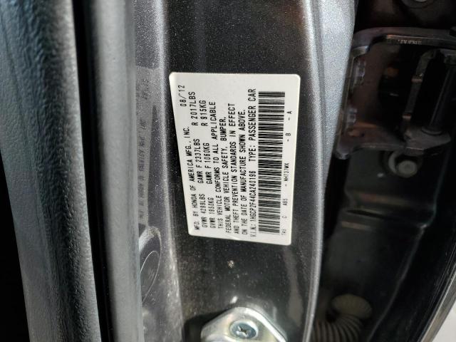 1HGCP2F44CA240196 - 2012 HONDA ACCORD LXP CHARCOAL photo 10