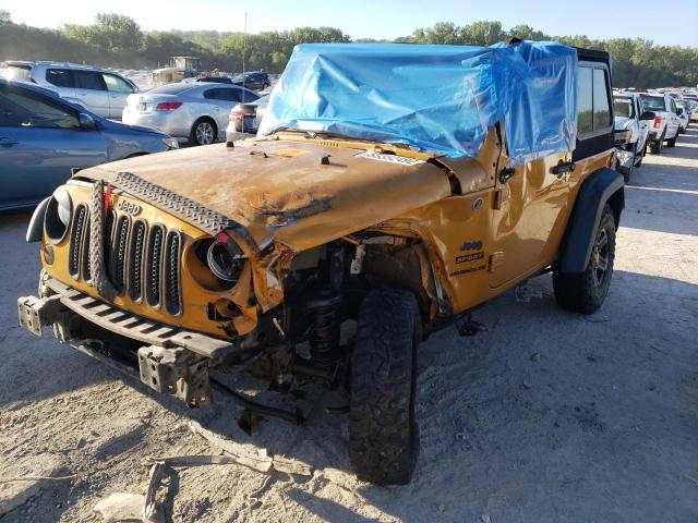 1C4AJWAG3EL200943 - 2014 JEEP WRANGLER S GOLD photo 2