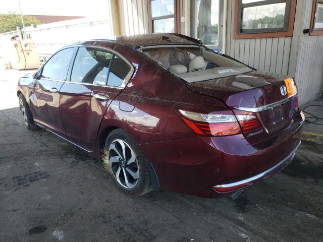 1HGCR3F81HA011002 - 2017 HONDA ACCORD EXL BURGUNDY photo 3