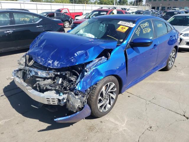 19XFC2F76JE014849 - 2018 HONDA CIVIC EX BLUE photo 2