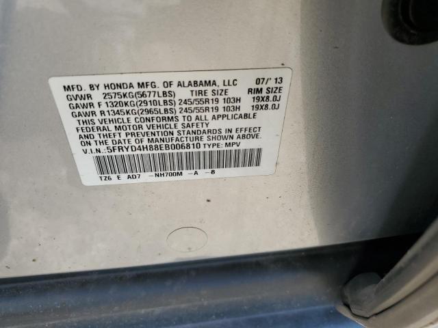 5FRYD4H88EB006810 - 2014 ACURA MDX ADVANC SILVER photo 10