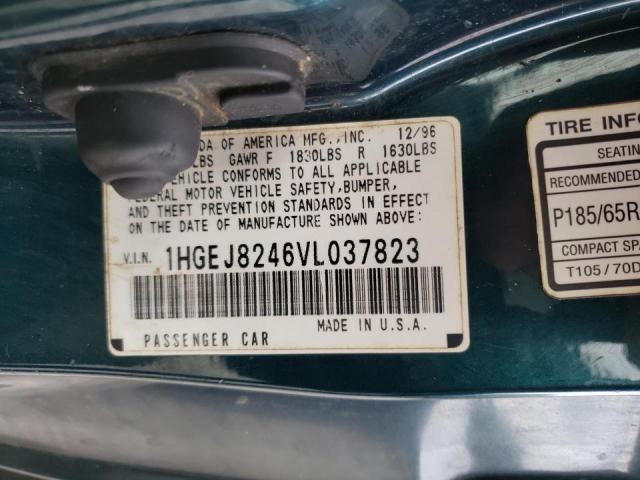 1HGEJ8246VL037823 - 1997 HONDA CIVIC EX GREEN photo 10