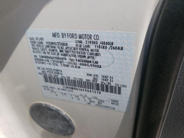 1LNHM86S65Y641219 - 2005 LINCOLN LS 白色 照片 10