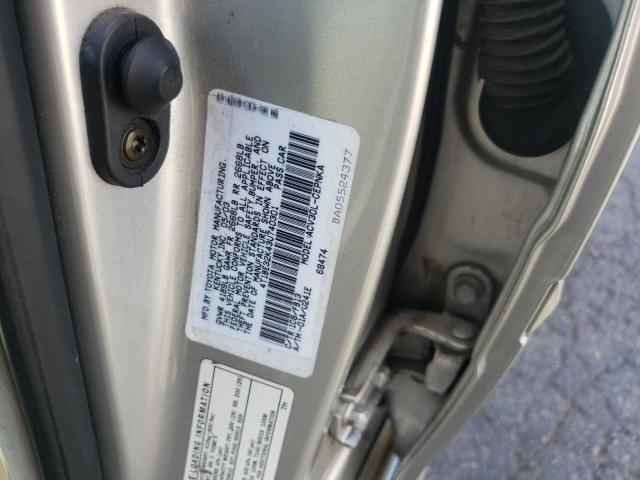 4T1BE32K43U740301 - 2003 TOYOTA CAMRY LE/C GRAY photo 10