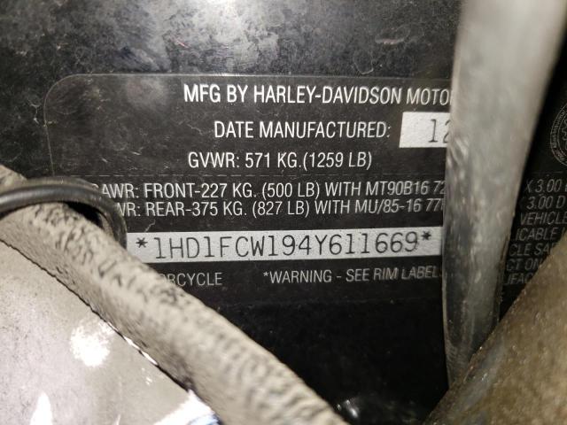 1HD1FCW194Y611669 - 2004 HARLEY-DAVIDSON FLHTCUI 黑色 照片 10