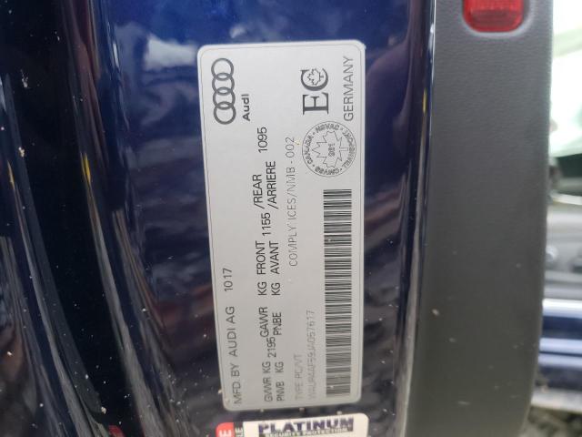 WAUR4AF59JA057617 - 2018 AUDI S5 PRESTIG BLUE photo 10
