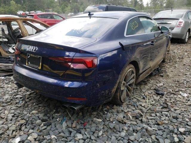 WAUR4AF59JA057617 - 2018 AUDI S5 PRESTIG BLUE photo 4