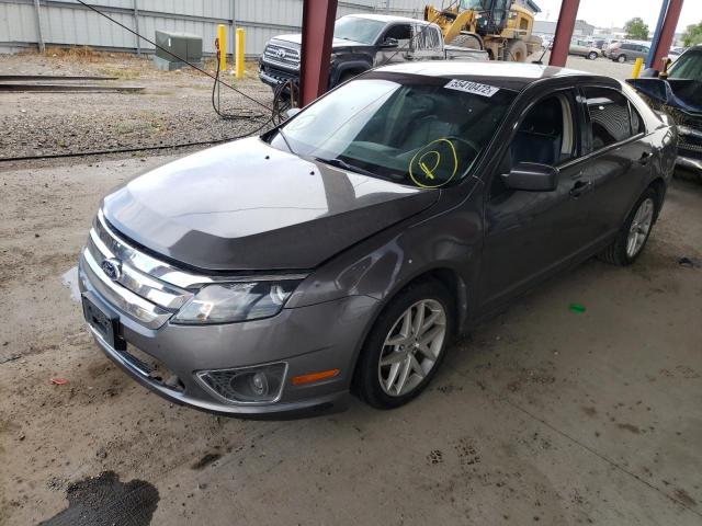 3FAHP0JGXBR303418 - 2011 FORD FUSION SEL GRAY photo 2