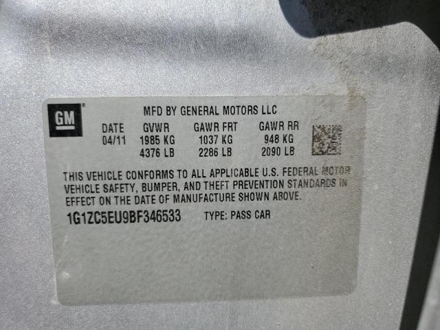 1G1ZC5EU9BF346533 - 2011 CHEVROLET MALIBU 1LT SILVER photo 10