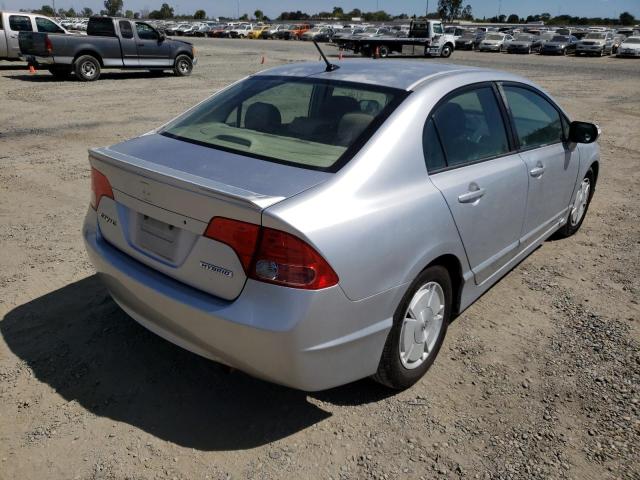 JHMFA36276S022381 - 2006 HONDA CIVIC HYBR SILVER photo 4