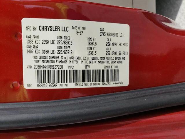 2D8HN44H78R127228 - 2008 DODGE GRAND CARA RED photo 10