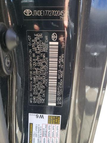 JTKDE177270204524 - 2007 TOYOTA SCION TC შავი ფოტო 10