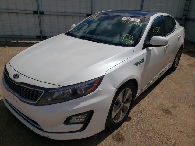 KNAGN4ADXE5073649 - 2014 KIA OPTIMA HYB WHITE photo 2