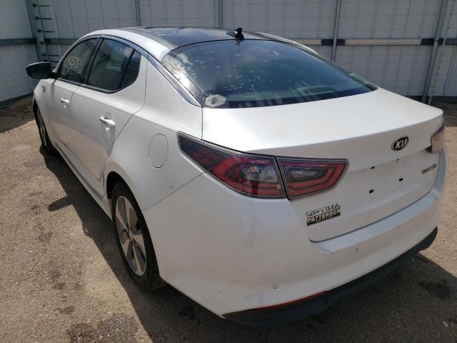 KNAGN4ADXE5073649 - 2014 KIA OPTIMA HYB WHITE photo 3