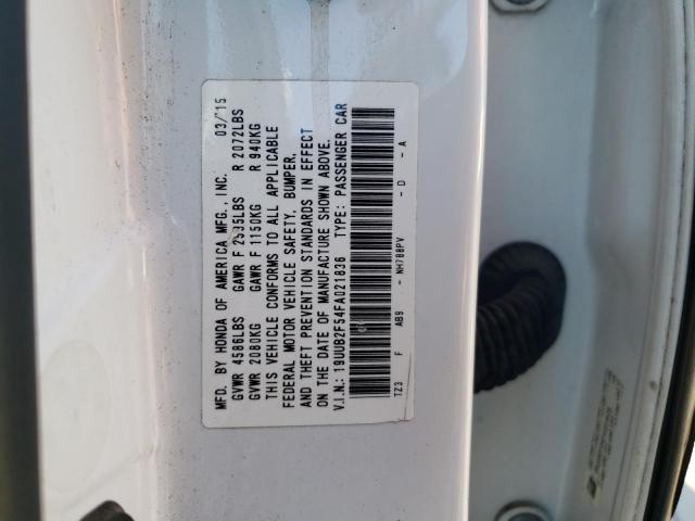 19UUB2F54FA021836 - 2015 ACURA TLX TECH WHITE photo 10