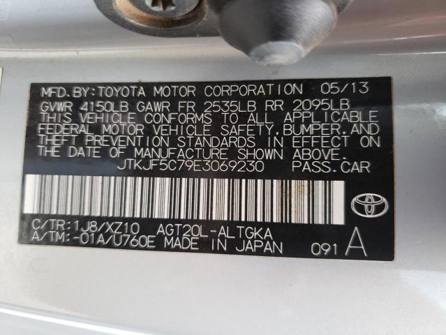 JTKJF5C79E3069230 - 2014 TOYOTA SCION TC 银色 照片 10