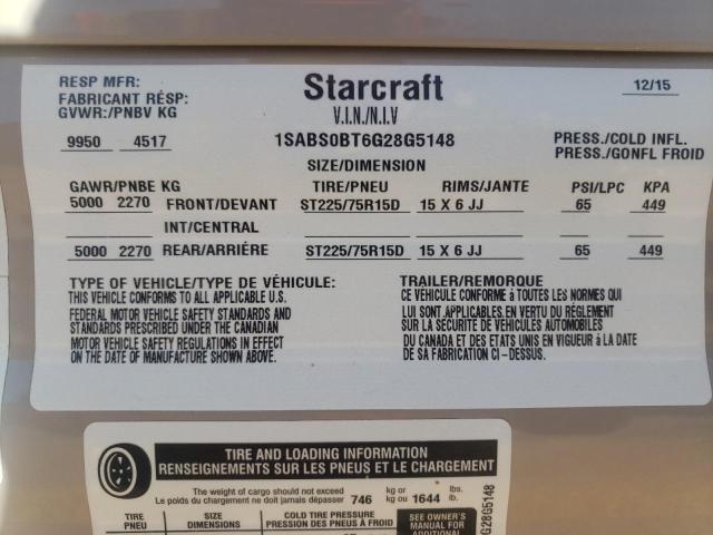 1SABS0BT6G28G5148 - 2016 STCR BUS BROWN photo 10